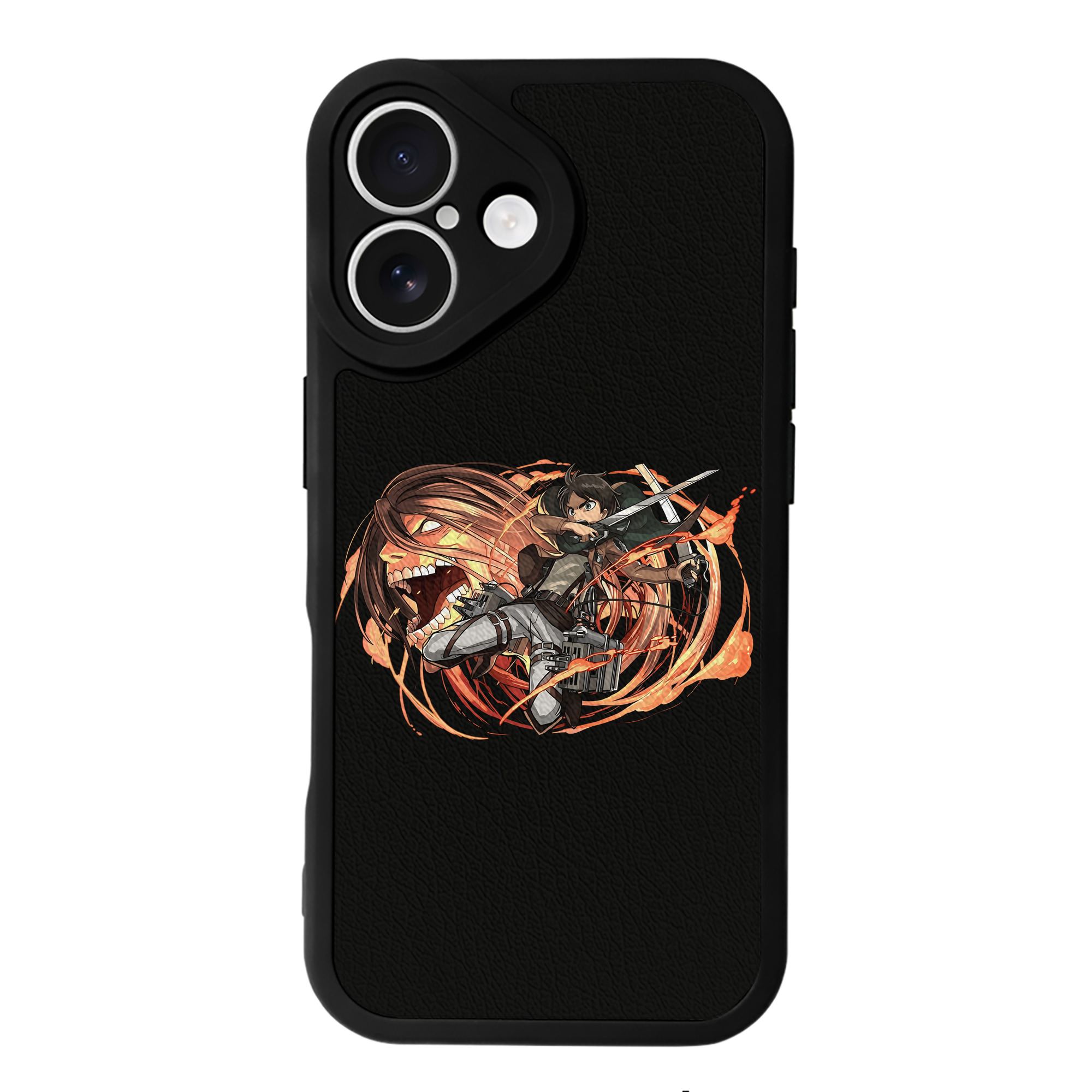 （画像用） 進撃の巨人 エレン･イェーガー Attack on Titan Eren Jäger 【iPhone 16シリーズ対応】シリコンスマホケース（レザー調） 材質：シリコン